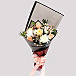 Delicate Rose Bouquet And Ferrero Rocher Box