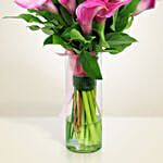 Gracious Pink Calla Lilies Glass Vase