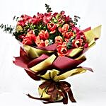 Lovely Mixed Flowers Wrapped Bouquet