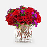 Premium Red Roses Vase Arrangement
