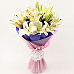 Lovely 3 White Oriental Lilies Bouquet