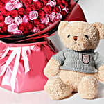 Teddy 35 Roses Special Bouquet