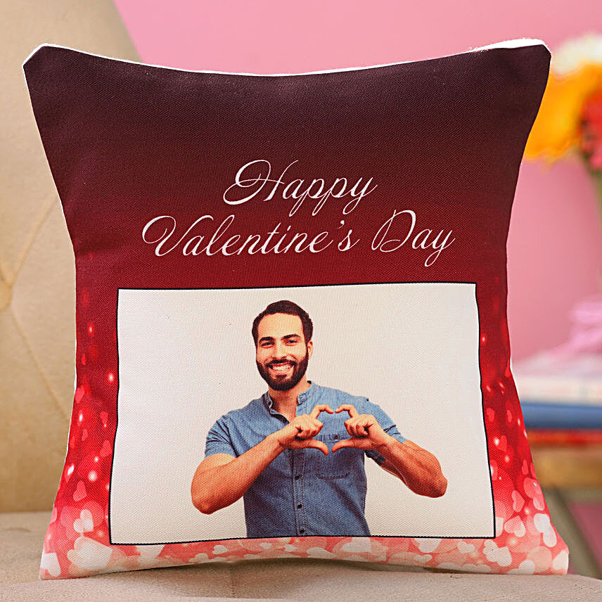 Personalised Valentine Day Colourful Cushion Hand Delivery