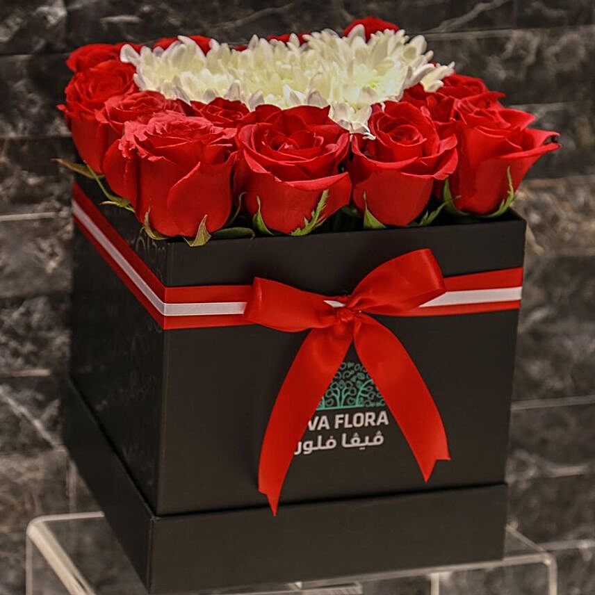 Box Of Roses And Chrysanthemums
