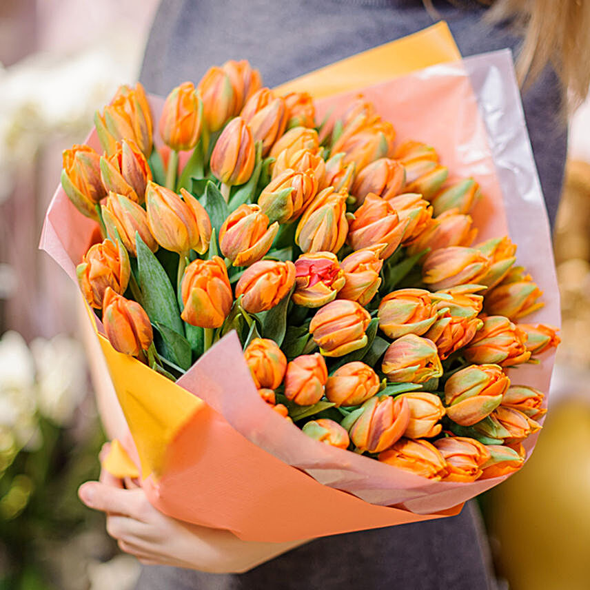 orange tulip bouquet online