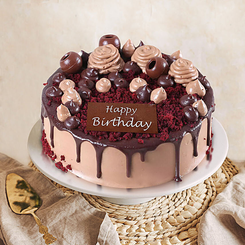 Choco Velvet Birthday Cake:New Arrival Gifts Qatar