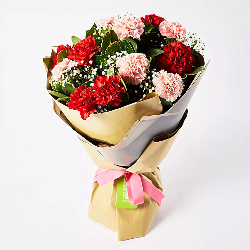 Appealing Mixed Carnations Bouquet:New Arrival Gifts Qatar