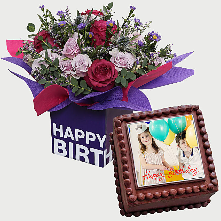 Birthday Flowers Cake Combo:New Arrival Gifts Qatar