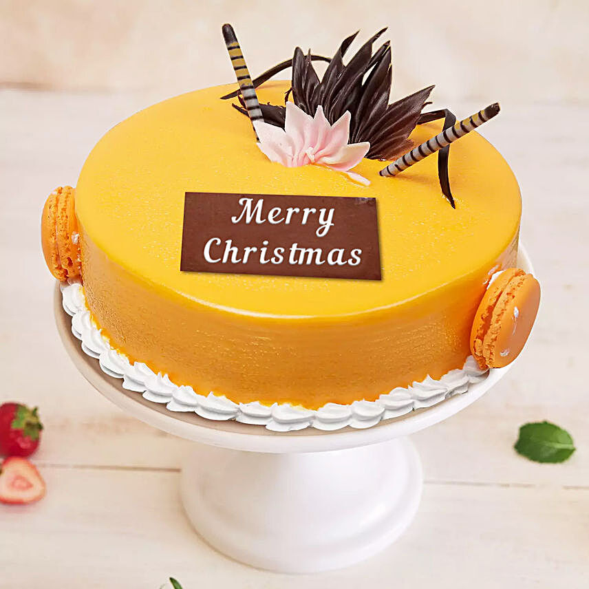 Merry Christmas Mango Flavour Cake:New Arrival Gifts Qatar