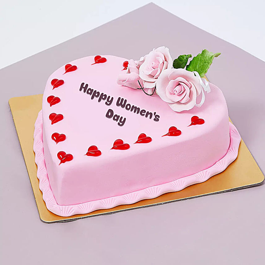 Womens Day Heart Shape Cake 1 Kg:Womens Day Gifts to Qatar