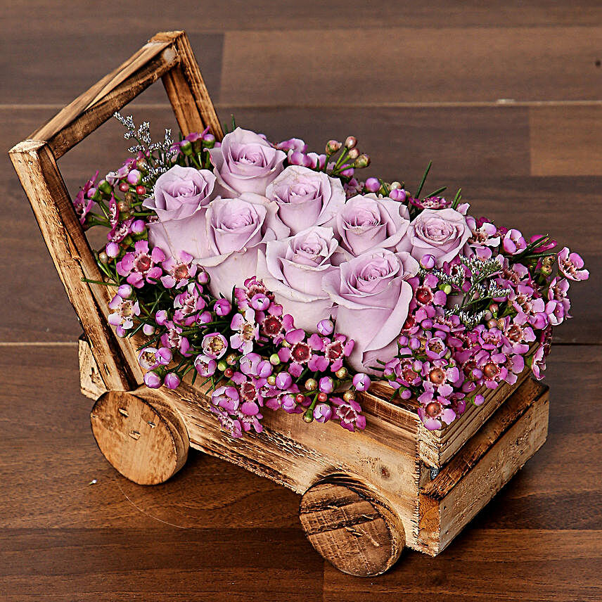 Elegant Purple Roses Arrangement