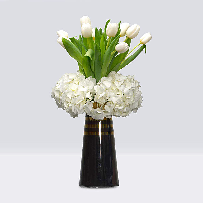 Wonderful White Flowers in Premium Vase