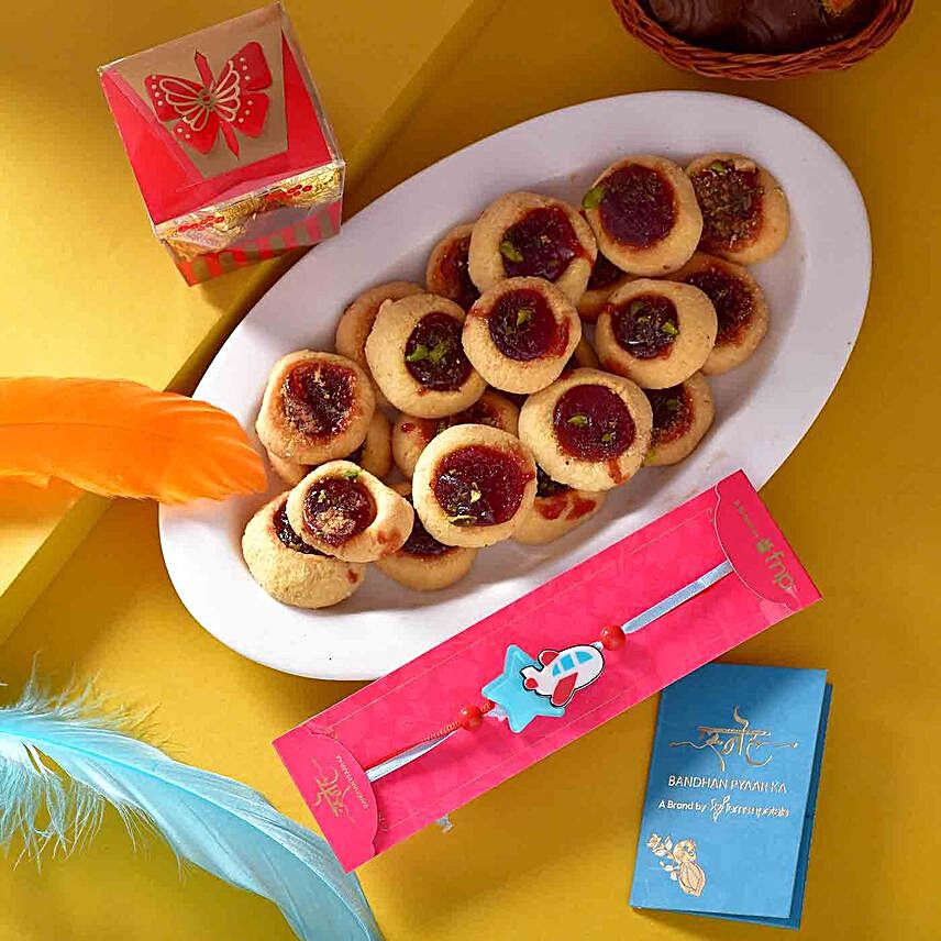 Sneh Kids Air Plane Rakhi With Cookies & Chocolates