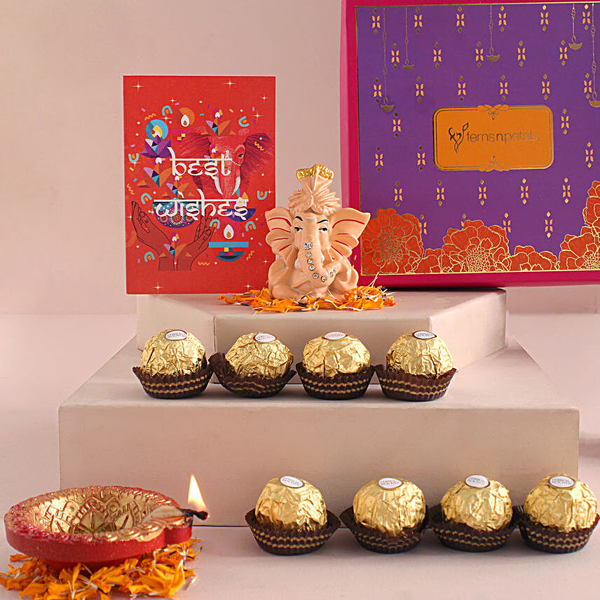Ferrero Rocher With Ganesha Idol N Diya