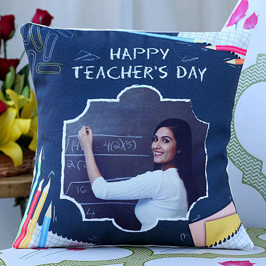 Teachers Day Greetings Personalised Cushion:Teachers Day Gifts In Qatar