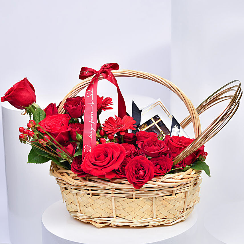 Basket of Flowers and Branded Chocolates