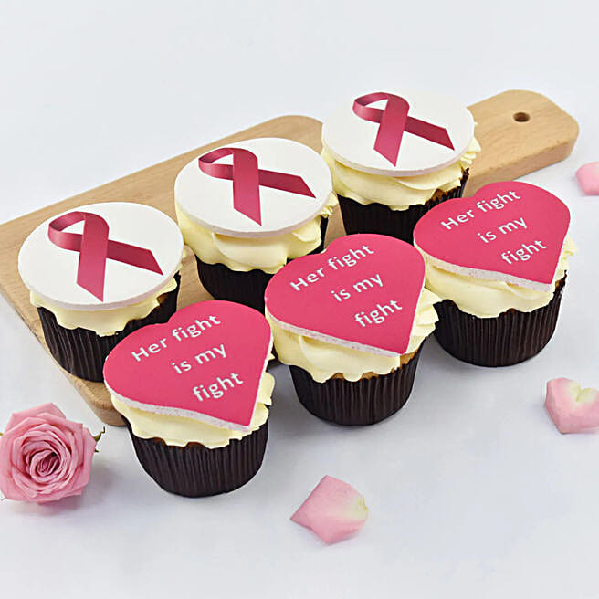 Special Pink Ribbon Cup Cakes qatar Gift Special Pink Ribbon Cup