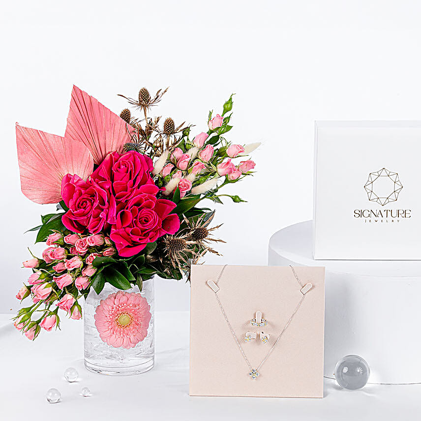 Floral Charm with Necklace
