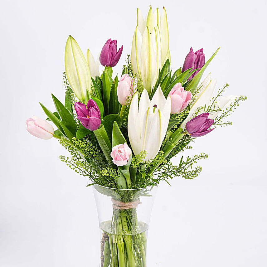 Medley Of Lilies N Tulips