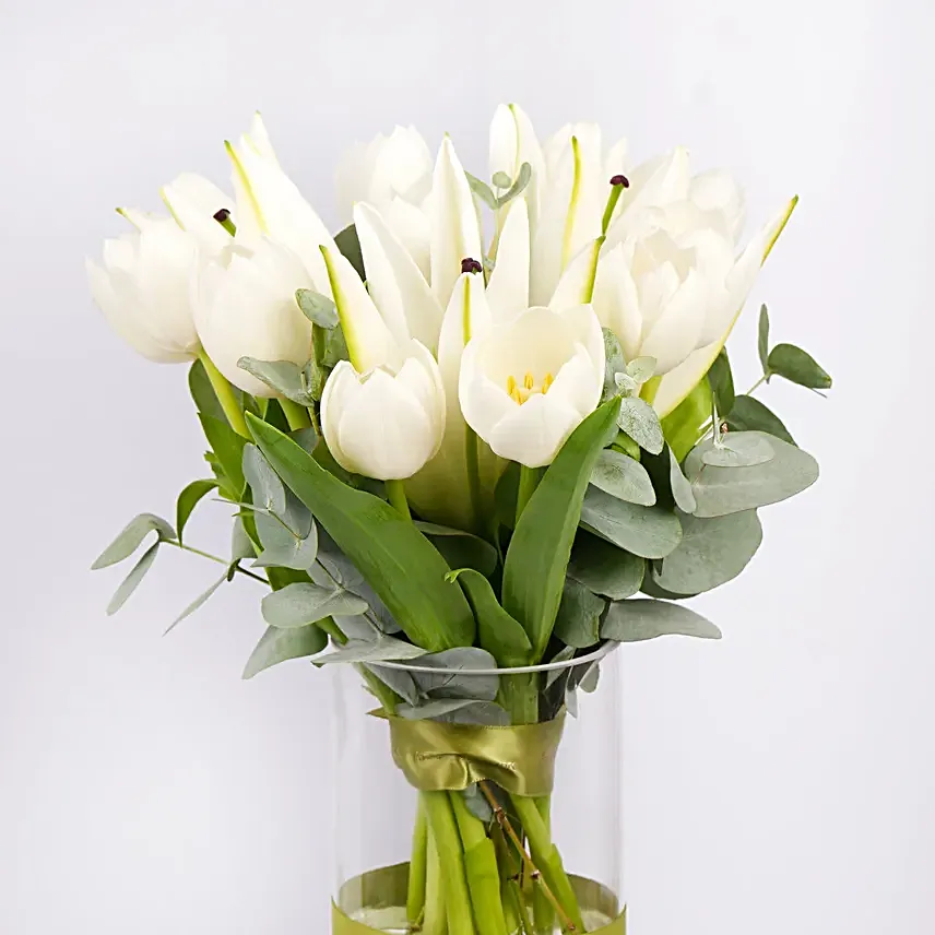 Saada | White Tulip n Lilies Vase