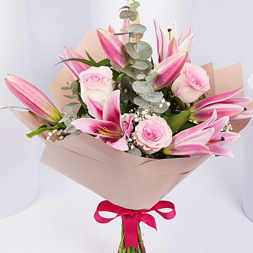 Eid Mubarak | Pink Lilies Bouquet