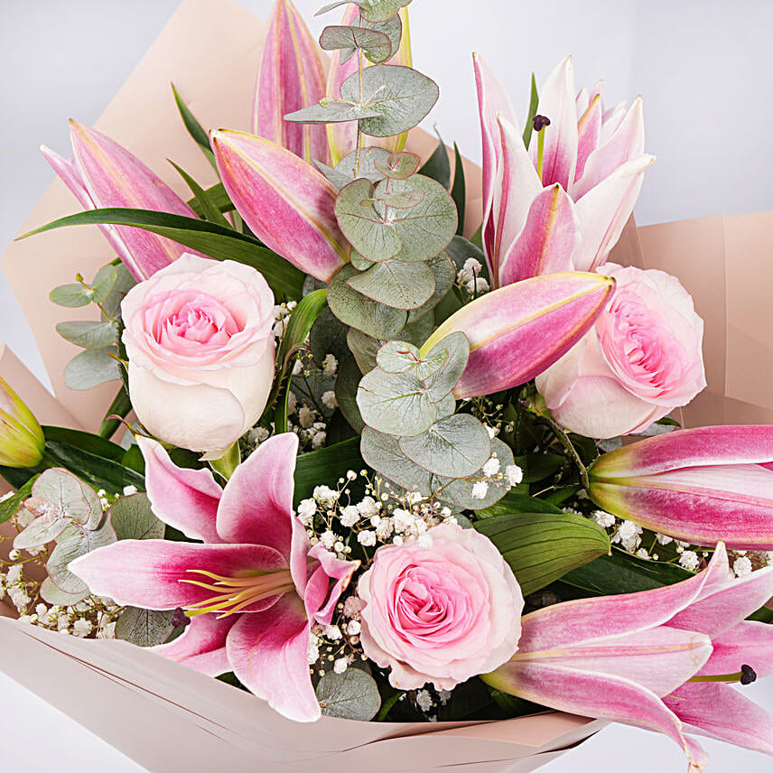 Eid Mubarak | Pink Lilies Bouquet