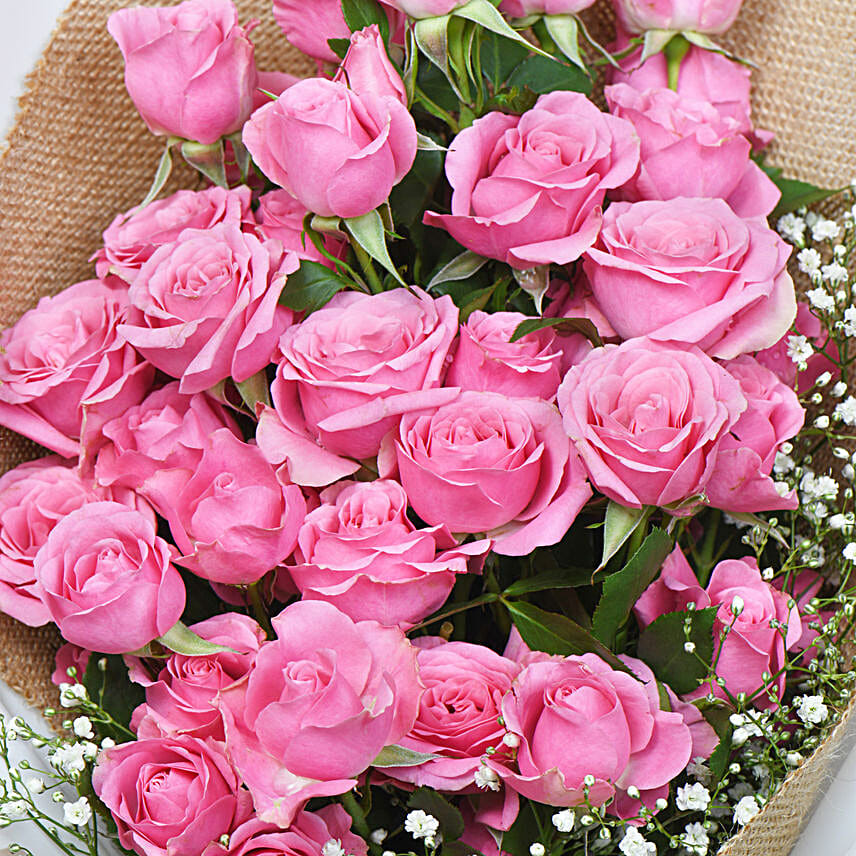 Blushing Beauty Roses and Cake Surprise
