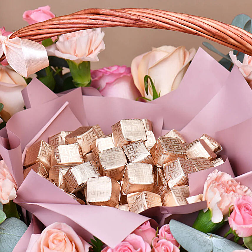 Blushing Rose Chocolate Basket