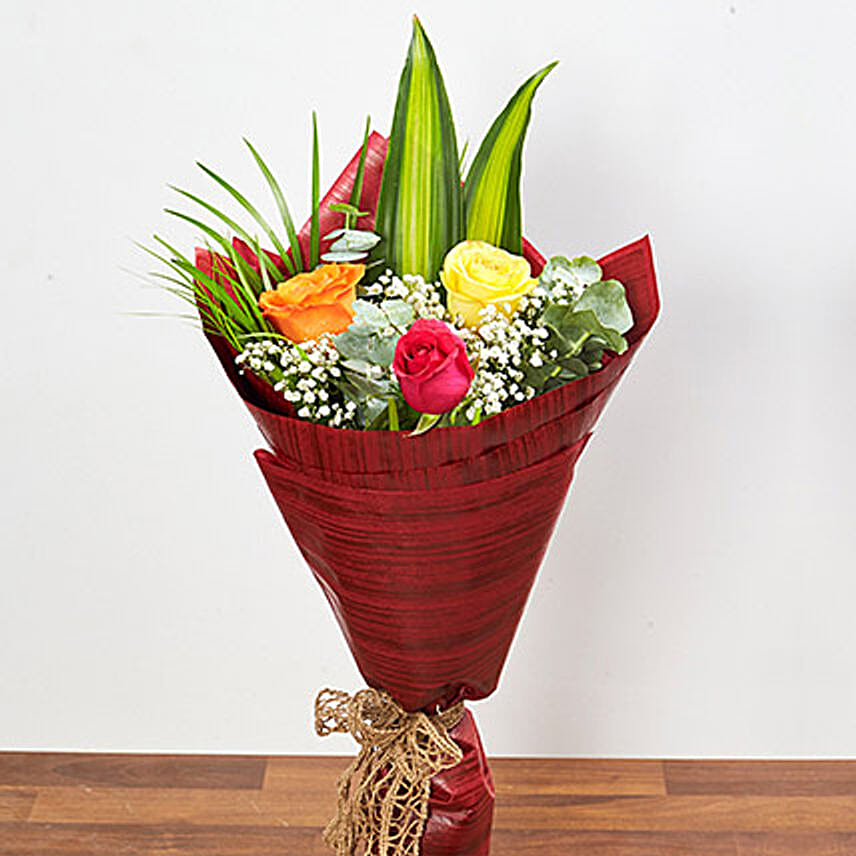 Bouquet Of Multicolored Roses