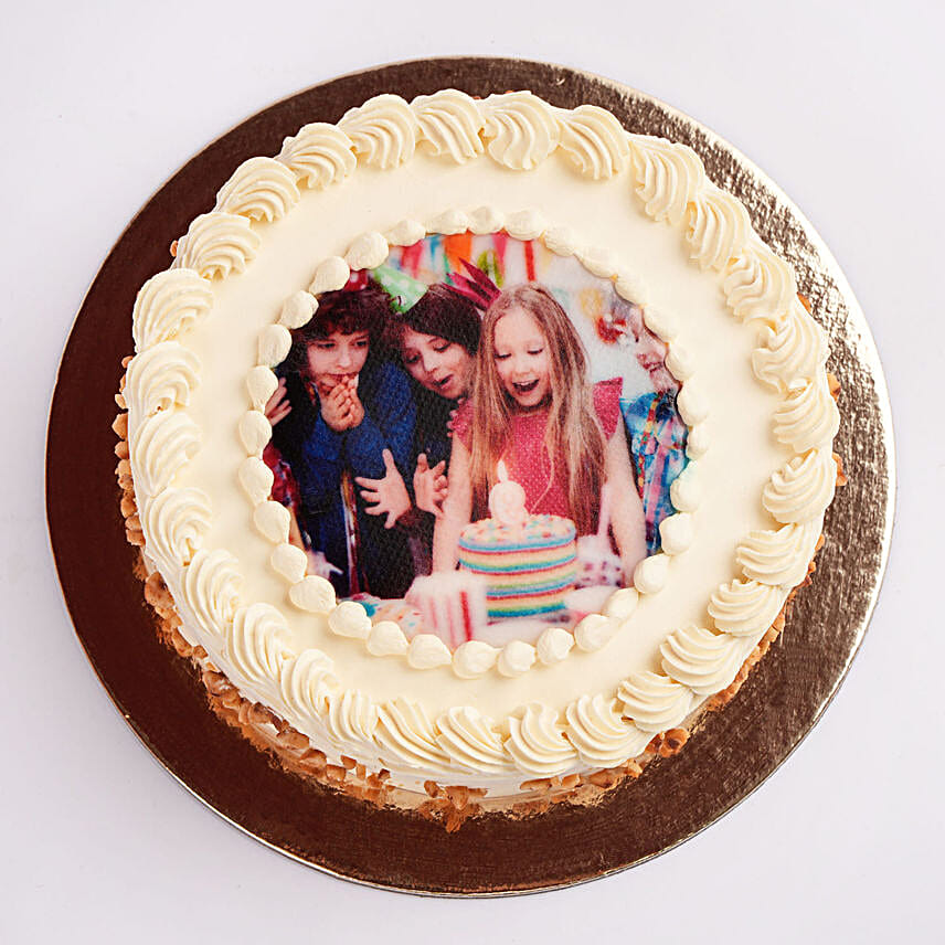 Butterscotch Birthday Photo Cake 1 Kg