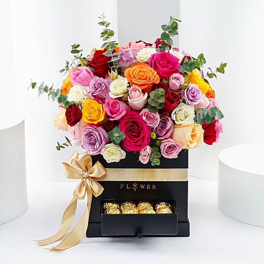 Colorful Blooms n Chocolate Box