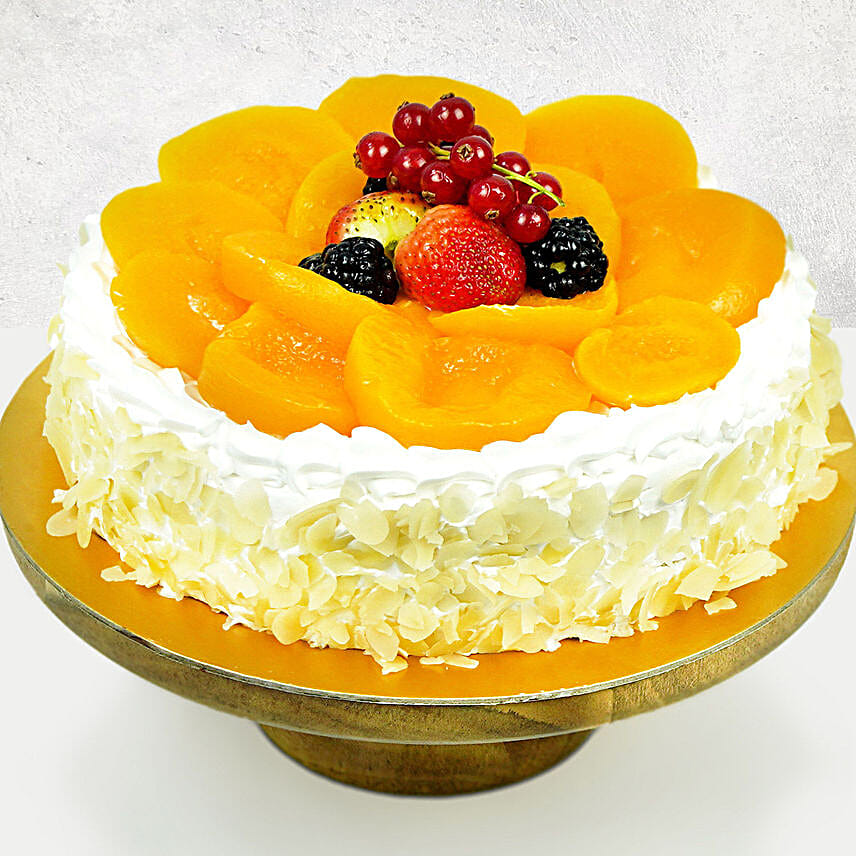 Fruit Cake And Red Rose Bouquet