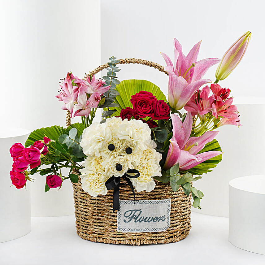 Harmony Basket | Carnation n Spray Roses