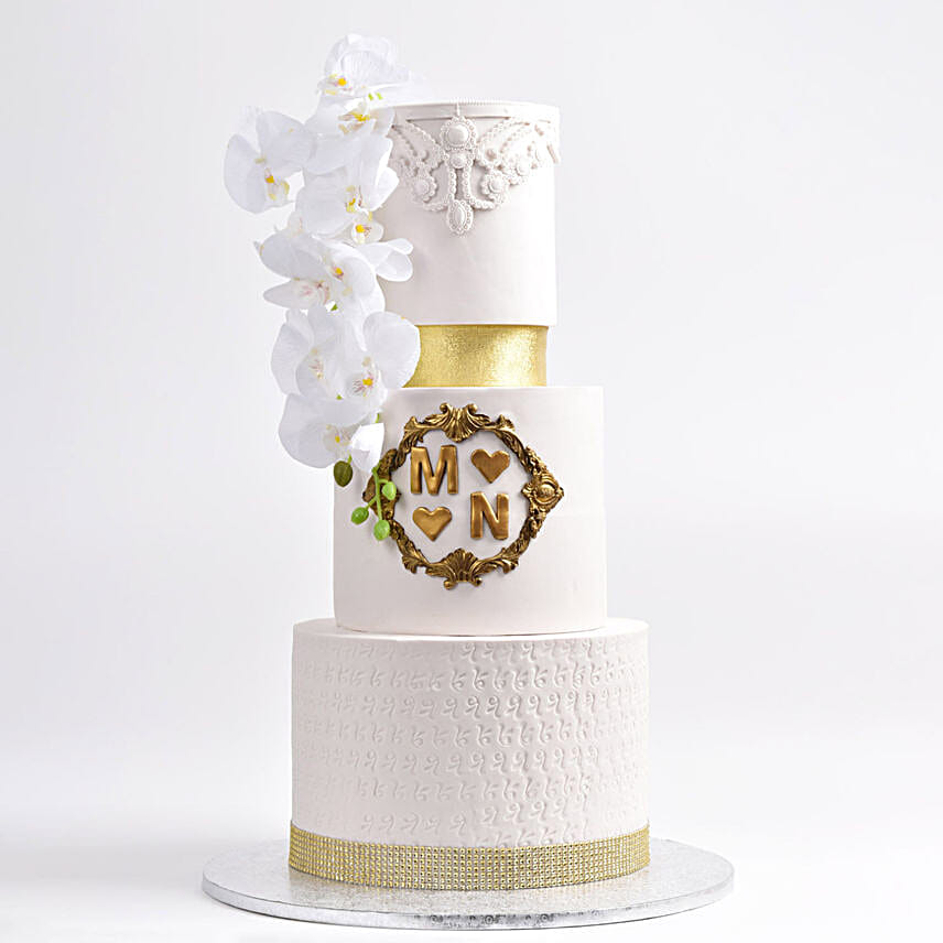 Moulded Ivory Wedding Cake