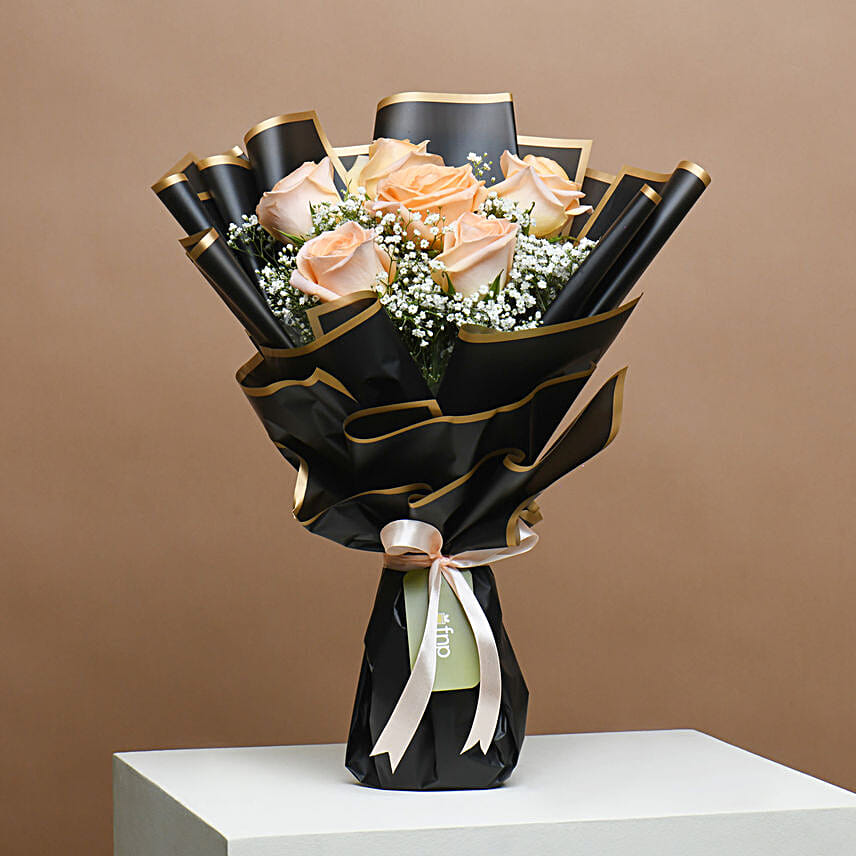 Peachy Rose Ensemble with Cake Surprise Combo