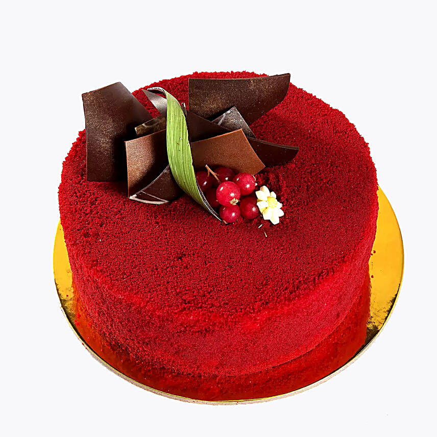 Pink and Red Roses with Red Velvet Cake