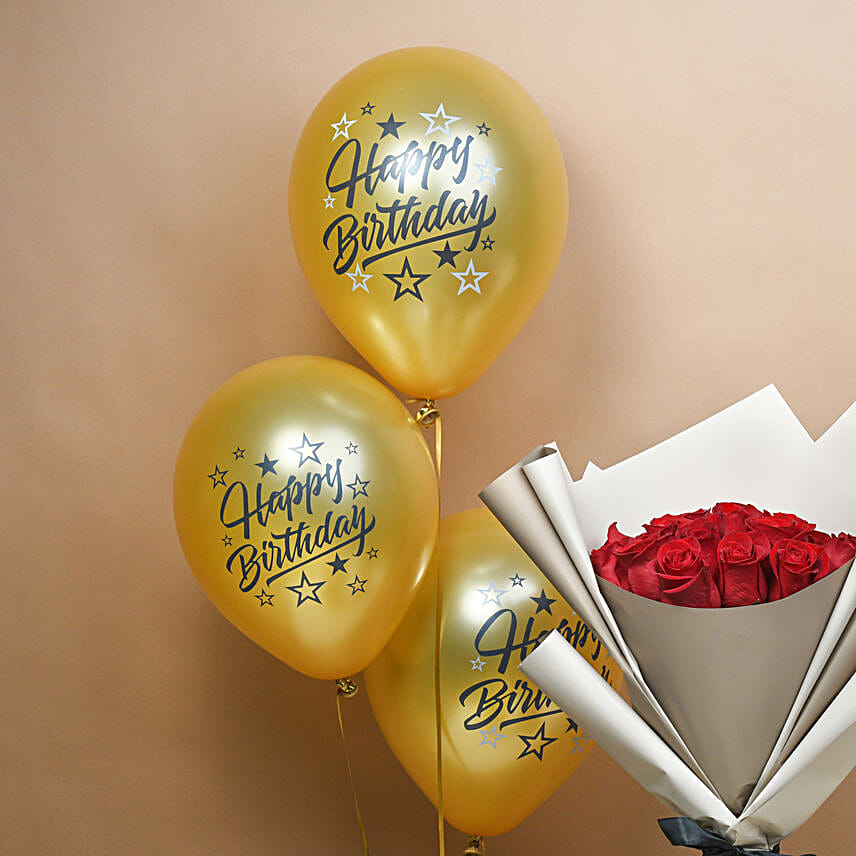 Scarlet Enchantment Roses N Cake Surprise