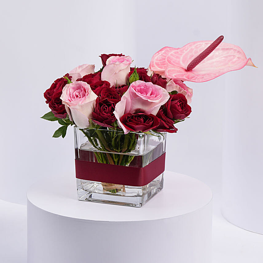 Serene Petal Harmony Vase Arrangement