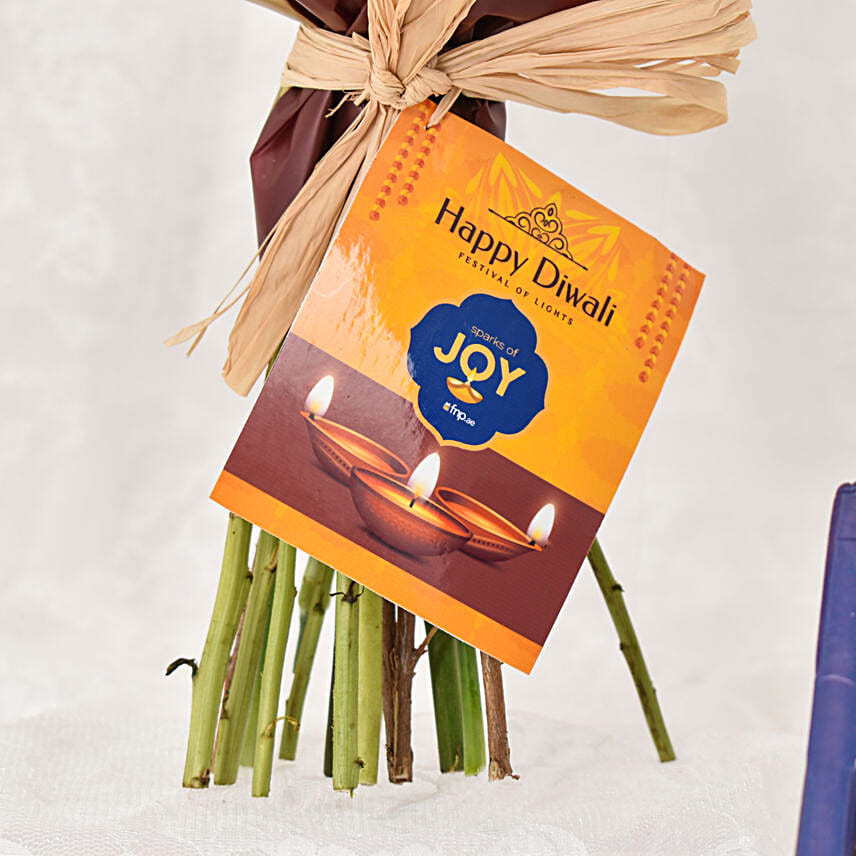 Sparks of Joy Diwali Flower Bouquet With Diyas