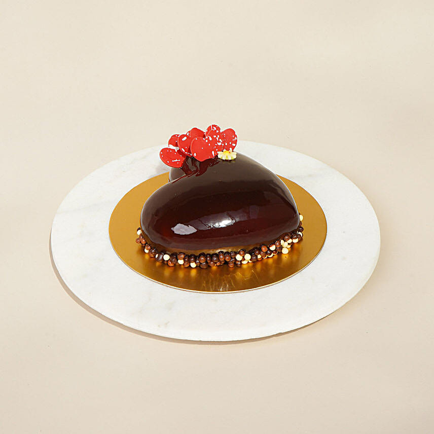 Triple Chocolate Heart Cake