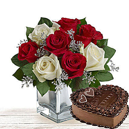 Sweet Treat With Flowers:Flower and Cake Delivery in Qatar