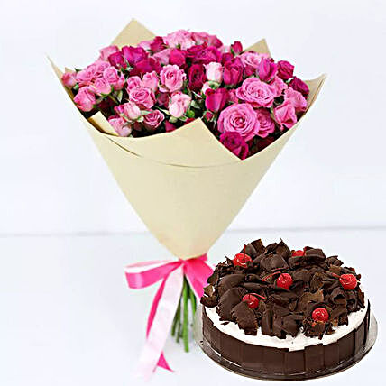 Black Forest & Pink Roses Combo