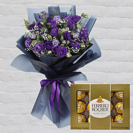 Purple Lisianthus & Ferrero Rocher
