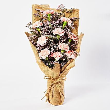 Lovely Pink Carnations Bouquet:Flower Delivery Qatar