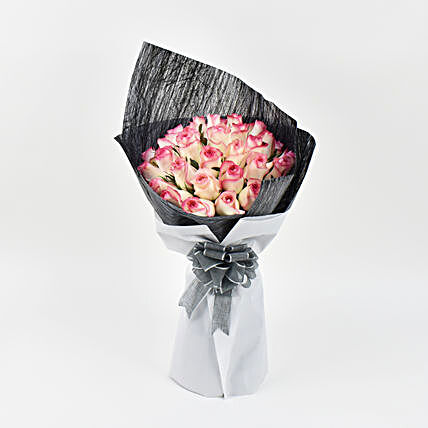 35 Dual Shade Pink Roses Bouquet