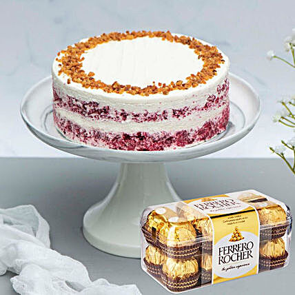 Classic Red Velvet Cake With Ferrero Rocher