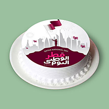 Round Shape Cake For Qatar National Day