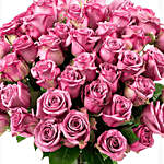 50 Royal Purple Roses Vase