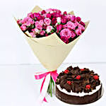 Black Forest And Pink Roses Combo