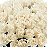 50 Stems Cream Coloured Roses Vase